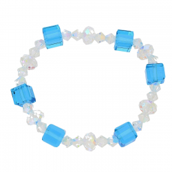 BRANSOLETKA ELASTIC SAPPHIRE LIGHT AB CRYSTAL XUPING 91229