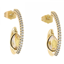 KOLCZYKI POZŁACANE 30/9 MM TOPAZ CRYSTAL XUPING 91235