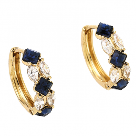 KOLCZYKI POZŁACANE 17/5 MM SAPPHIRE CRYSTAL XUPING 91250