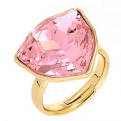 PIERŚCIONEK POZŁACANY 19 MM ROSE LIGHT CRYSTAL XUPING 91260