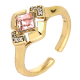PIERŚCIONEK POZŁACANY 10 MM ROSE LIGHT CRYSTAL XUPING 91266
