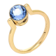 PIERŚCIONEK POZŁACANY 7 MM SAPPHIRE LIGHT CRYSTAL XUPING 91270