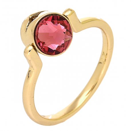 PIERŚCIONEK POZŁACANY 7 MM ROSE CRYSTAL XUPING 91271
