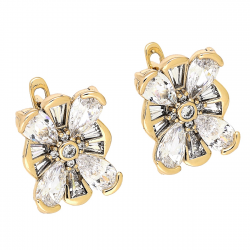 KOLCZYKI POZŁACANE 16/13 MM BRYLANTOWA ELEGANCJA XUPING 91391