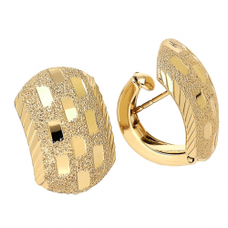 KOLCZYKI POZŁACANE 17/12 MM TRADYCYJNE DIAMENTOWANE XUPING 91408