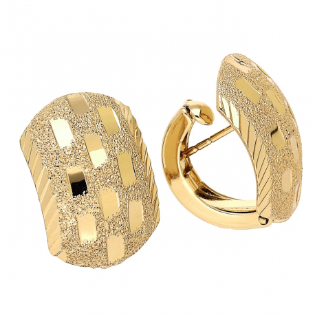 KOLCZYKI POZŁACANE 17/12 MM TRADYCYJNE DIAMENTOWANE XUPING 91408