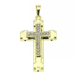 14K ZAWIESZKA POZŁACANA 70/35 MM KRZYŻ XUPING 91490