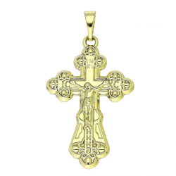 14K ZAWIESZKA POZŁACANA 38/20 MM KRZYŻYK PRAWOSŁAWNY XUPING 91493