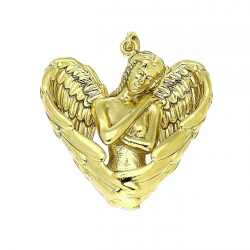 14K ZAWIESZKA POZŁACANA 34/29 MM ANIELICA XUPING 91502