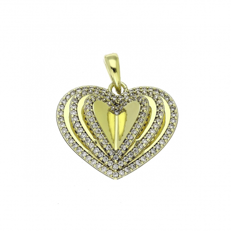 14K ZAWIESZKA POZŁACANA 27/24 MM SERCE 3D XUPING 91517