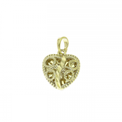 14K ZAWIESZKA POZŁACANA 22/14 MM DIAMENTOWANE SERDUSZKO XUPING 91520