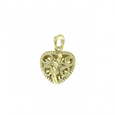 14K ZAWIESZKA POZŁACANA 22/14 MM DIAMENTOWANE SERDUSZKO XUPING 91520