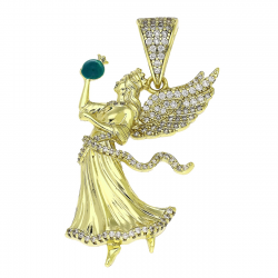 14K ZAWIESZKA POZŁACANA 48/26 MM ANIELICA XUPING 91521