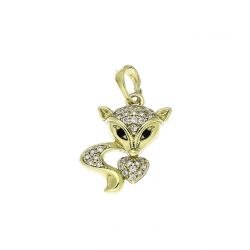 14K ZAWIESZKA POZŁACANA 26/15 MM BRYLANTOWA LISICA XUPING 91528