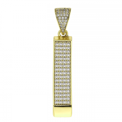 14K ZAWIESZKA POZŁACANA 51/8,5 MM BRYLANTOWA ELEGANCJA XUPING 91532