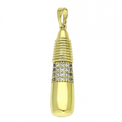 14K ZAWIESZKA POZŁACANA 38/8 MM BRYLANTOWA MACZUGA XUPING 91533