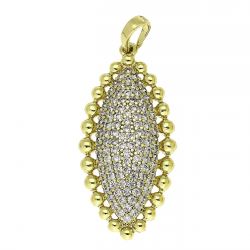 14K ZAWIESZKA POZŁACANA 37/15 MM BRYLANTOWA ELEGANCJA XUPING 91534