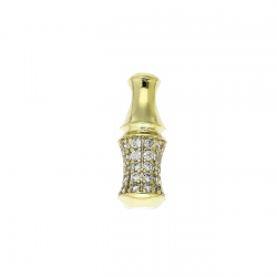14K ZAWIESZKA POZŁACANA 22/8 MM BRYLANTOWA ELEGANCJA XUPING 91535