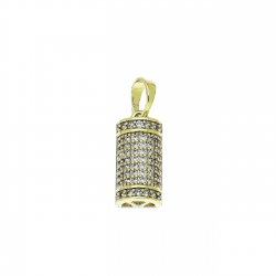 14K ZAWIESZKA POZŁACANA 22/7 MM BRYLANTOWA ELEGANCJA XUPING 91537