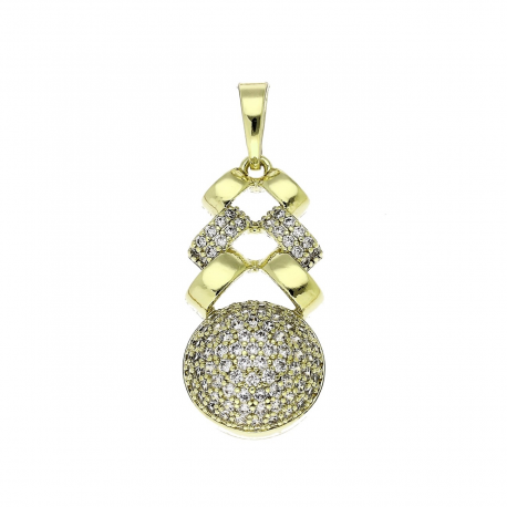 14K ZAWIESZKA POZŁACANA 33/12 MM BRYLANTOWA ELEGANCJA XUPING 91539