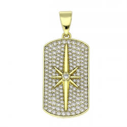 14K ZAWIESZKA POZŁACANA 40/16 MM RÓŻA WIATRÓW XUPING 91541