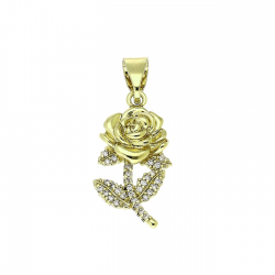 14K ZAWIESZKA POZŁACANA 30/12 MM ZŁOTA RÓŻA XUPING 91548