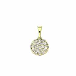 14K ZAWIESZKA POZŁACANA 18/11 MM BRYLANTOWY KRĄŻEK XUPING 91549