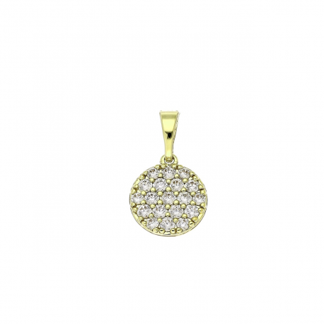 14K ZAWIESZKA POZŁACANA 18/11 MM BRYLANTOWY KRĄŻEK XUPING 91549