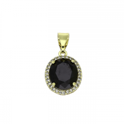 14K ZAWIESZKA POZŁACANA 24/13 MM CZARNA MARKIZA XUPING 91552