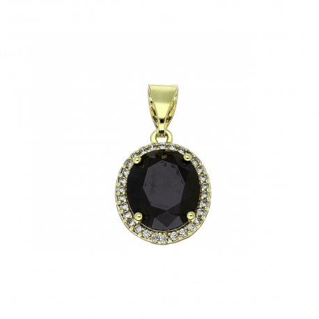 14K ZAWIESZKA POZŁACANA 24/13 MM CZARNA MARKIZA XUPING 91552