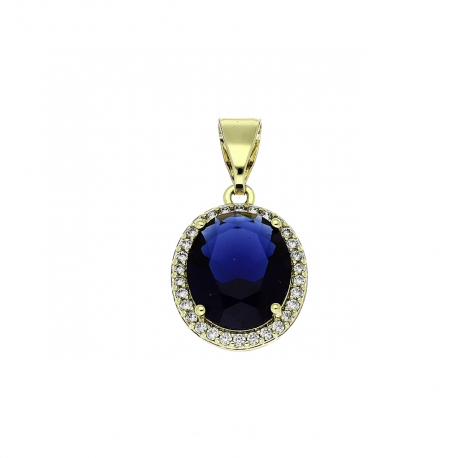 14K ZAWIESZKA POZŁACANA 24/13 MM SZAFIROWA MARKIZA XUPING 91553
