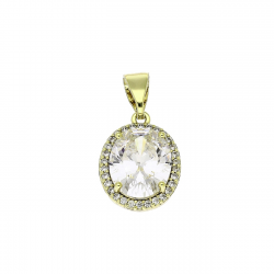 14K ZAWIESZKA POZŁACANA 24/13 MM BRYLANTOWA MARKIZA XUPING 91556