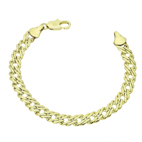 14K BRANSOLETKA POZŁACANA 17 CM 6,4 MM ROMBO XUPING 91572