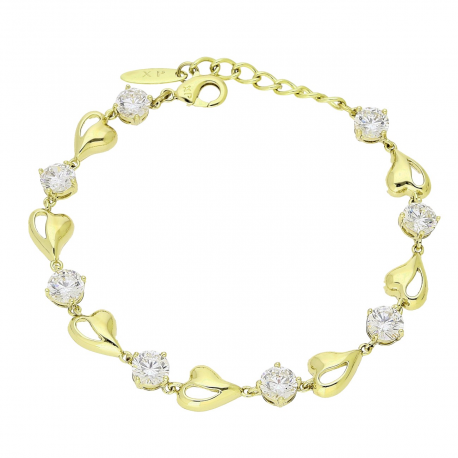 14K BRANSOLETKA POZŁACANA 17+3 CM 8 MM BRYLANTOWA ELEGANCJA XUPING 91585