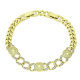 14K BRANSOLETKA POZŁACANA 19,5-17 CM 9 MM GRECKIE KRĘGI XUPING 91587