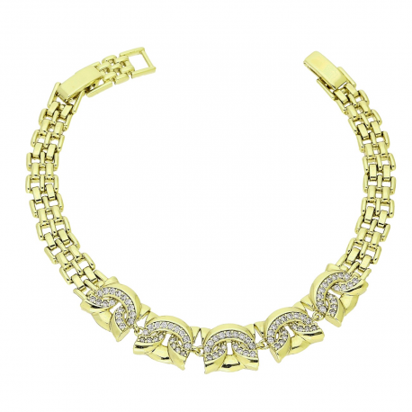 14K BRANSOLETKA POZŁACANA 19,5-18 CM 10 MM ELEGANCE XUPING 91588