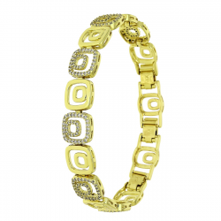 14K BRANSOLETKA POZŁACANA 20,5-18,5-16 CM 10 MM ELEGANCE XUPING 91589