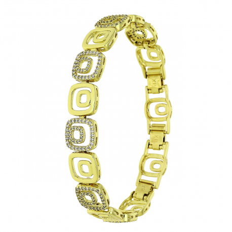 14K BRANSOLETKA POZŁACANA 20,5-18,5-16 CM 10 MM ELEGANCE XUPING 91589