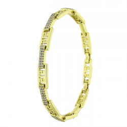 14K BRANSOLETKA POZŁACANA 19-17 CM 6 MM GRECKA DELIKATNA XUPING 91591