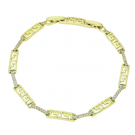 14K BRANSOLETKA POZŁACANA 19-17 CM 4 MM GRECKA DELIKATNA XUPING 91592