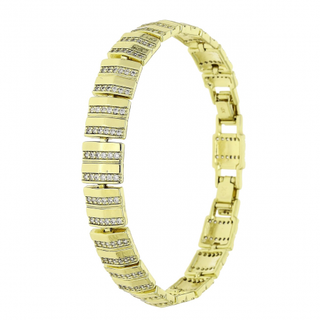 14K BRANSOLETKA POZŁACANA 19-17 CM 9 MM LUXURY XUPING 91593
