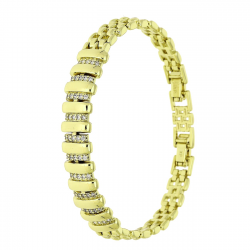 14K BRANSOLETKA POZŁACANA 19-17 CM 9 MM ELEGANCE XUPING 91594