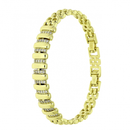 14K BRANSOLETKA POZŁACANA 19-17 CM 9 MM ELEGANCE XUPING 91594