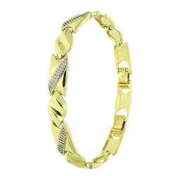 14K BRANSOLETKA POZŁACANA 19-17 CM 7,5 MM ELEGANCE XUPING 91595