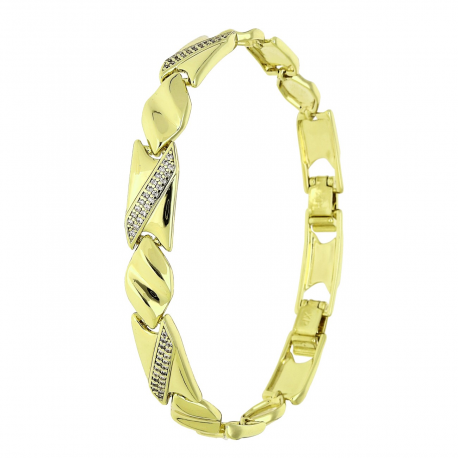 14K BRANSOLETKA POZŁACANA 19-17 CM 7,5 MM ELEGANCE XUPING 91595
