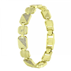 14K BRANSOLETKA POZŁACANA 19-17 CM 10 MM ELEGANCE XUPING 91596
