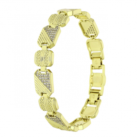 14K BRANSOLETKA POZŁACANA 19-17 CM 10 MM ELEGANCE XUPING 91596