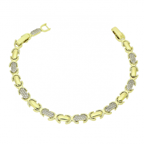 14K BRANSOLETKA POZŁACANA 19-17 CM 6 MM ELEGANCE XUPING 91597