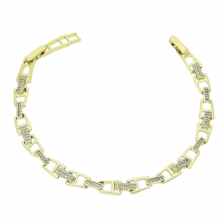 14K BRANSOLETKA POZŁACANA 19-17 CM 6 MM ELEGANCE XUPING 91598