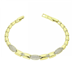 14K BRANSOLETKA POZŁACANA 19-17 CM 7 MM ELEGANCE XUPING 91599